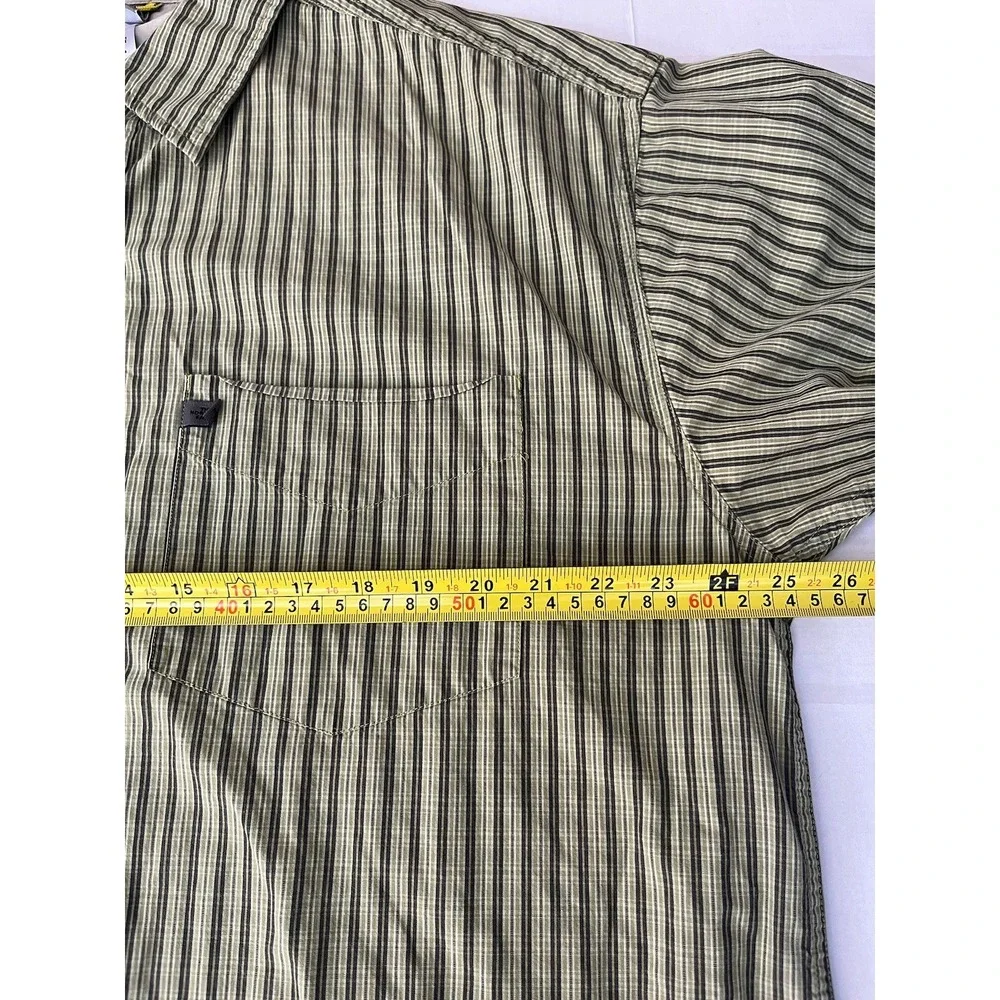 The North Face Shirt Mens 2XL Green Stripe Short Sleeve Button Up A5 Series - Picture 10 of 10